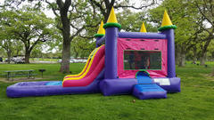 Princess Castle slide with pool and basket ball hoop inside Princess Castle slide with pool and basket ball hoop inside